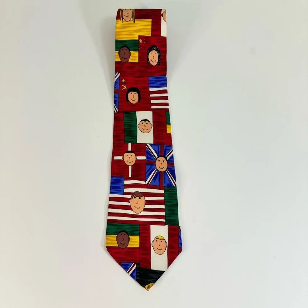 Save The Children Tom-Age 15 Children Of The World Silk Tie Multi‎ Mens One Size
